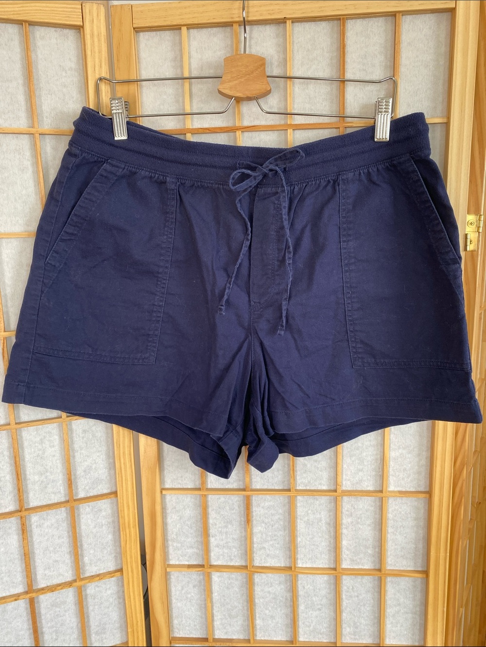 GAP Navy Drawstring Linen Blend Casual Women’s Shorts